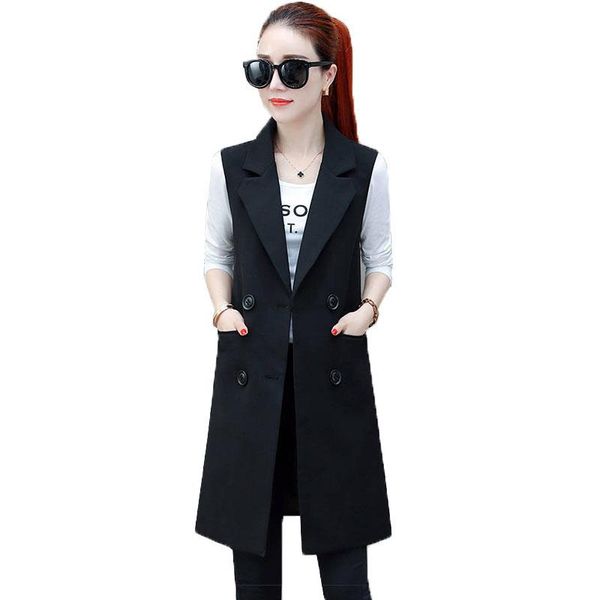 vests 2022new spring autumn women's vest long section korean slim was thin mid long sleeveless suit vest jacket femme, Black;white
vests 2022new spring autumn women's vest long section korean slim was thin mid long sleeveless suit vest jacket femme, Black;white