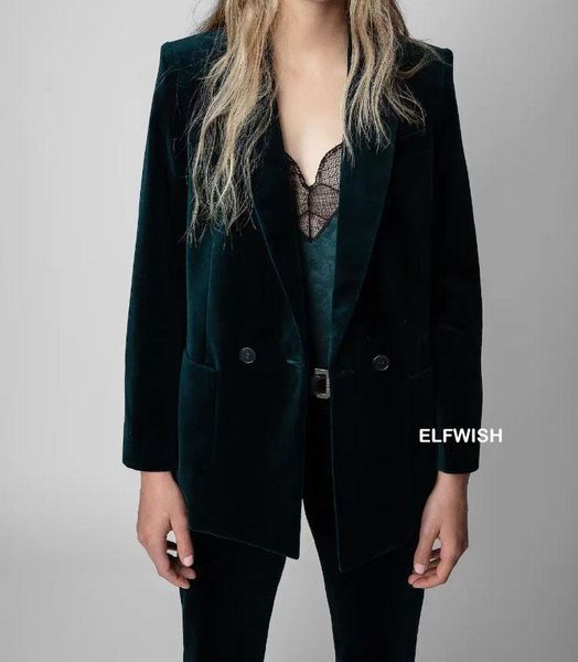 pants woman green velvet blazer single button fashion suit autumn winter coats 2022, White
pants woman green velvet blazer single button fashion suit autumn winter coats 2022, White