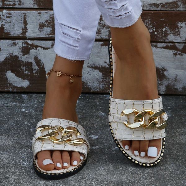 slippers 2022 women's slippers new summer fashion flat sandals european plus size women's metal chain beach flip flops plus size 4, Black
slippers 2022 women's slippers new summer fashion flat sandals european plus size women's metal chain beach flip flops plus size 4, Black