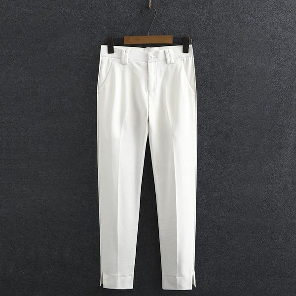 pants spring/autumn women small straight pants plus size suit trousers sides split fashion casual solid bottoms, Black
pants spring/autumn women small straight pants plus size suit trousers sides split fashion casual solid bottoms, Black