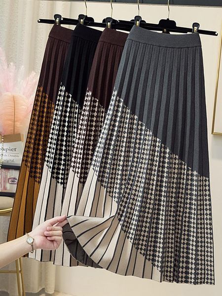 dresses tigena contrast plaid knitted midi long skirt for women 2022 fall winter vintage soft warm high waist pleated skirt female lady, White;black
dresses tigena contrast plaid knitted midi long skirt for women 2022 fall winter vintage soft warm high waist pleated skirt female lady, White;black