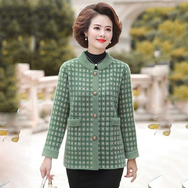 fur imitate mink fleece woolen coat female autumn winter knitted sweater jacket cardigan middleaged elderly mothers woolen coat top, Black
fur imitate mink fleece woolen coat female autumn winter knitted sweater jacket cardigan middleaged elderly mothers woolen coat top, Black