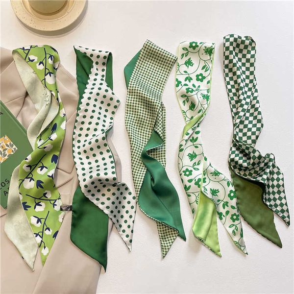 scarves popuarl silk skinny headband scarf women spring 1108cm hair hand bag wrist bandana foulard ribbon scarves 2022 new j230502, Blue;gray
scarves popuarl silk skinny headband scarf women spring 1108cm hair hand bag wrist bandana foulard ribbon scarves 2022 new j230502, Blue;gray