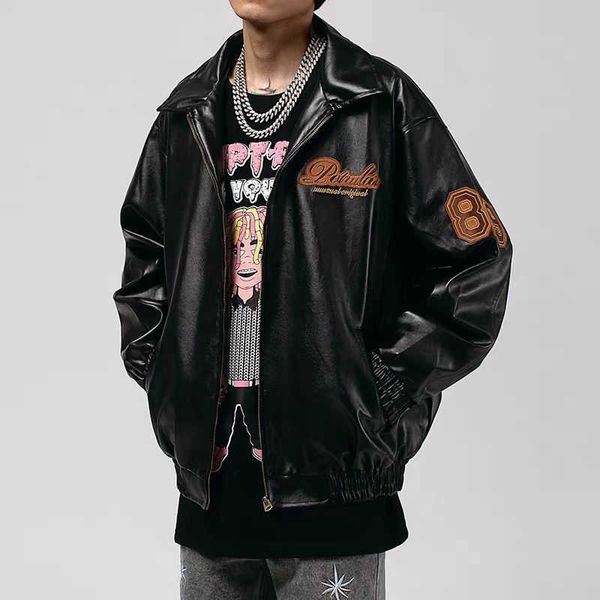 men's jackets american retro leather jacket men women streetwear fashion hip hop baseball uniforms coats loose leather clothing j23050, Black;brown
men's jackets american retro leather jacket men women streetwear fashion hip hop baseball uniforms coats loose leather clothing j23050, Black;brown