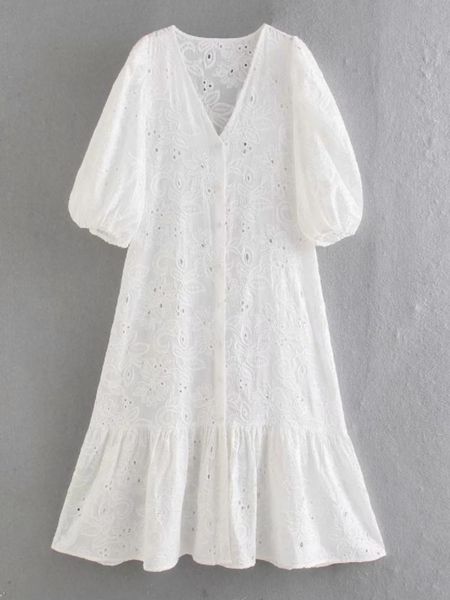 dresses summer women hollow embroidery lantern sleeve midi dress female v neck clothes casual lady loose vestido d7379, Black;gray
dresses summer women hollow embroidery lantern sleeve midi dress female v neck clothes casual lady loose vestido d7379, Black;gray