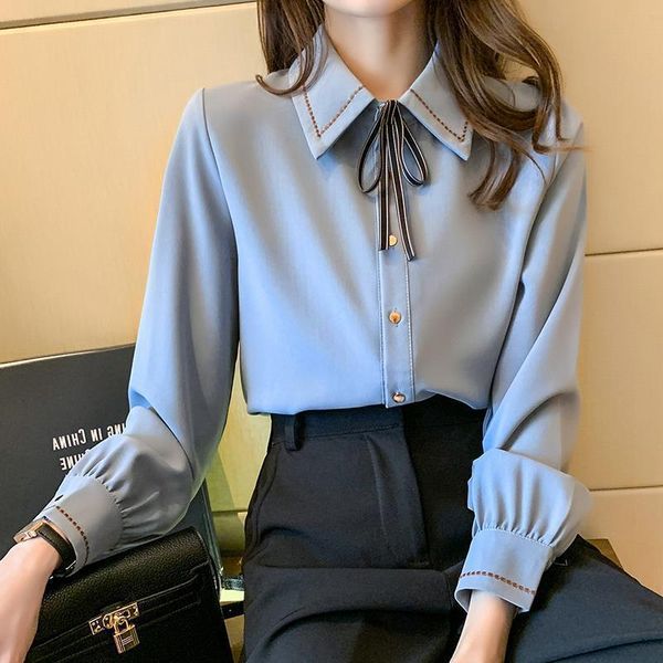 shirts korean fashion lapel lace up button shirt women's clothing 2022 spring new office lady casual long sleeve solid commute blouse, White
shirts korean fashion lapel lace up button shirt women's clothing 2022 spring new office lady casual long sleeve solid commute blouse, White