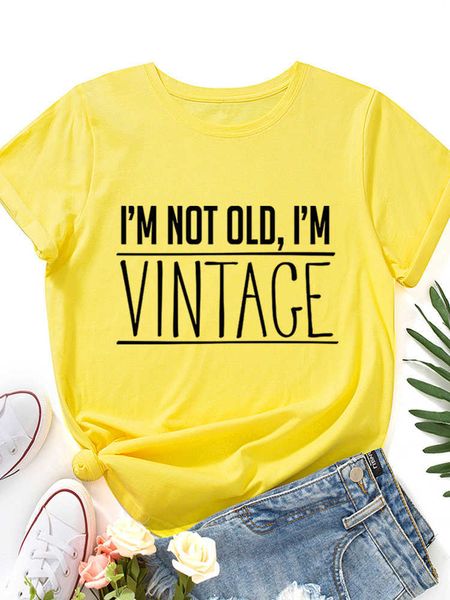 i' not old i' vintage print women t shirt short sleeve o neck loose women tshirt ladies tee shirt clothes camisetas mujer, White
i' not old i' vintage print women t shirt short sleeve o neck loose women tshirt ladies tee shirt clothes camisetas mujer, White