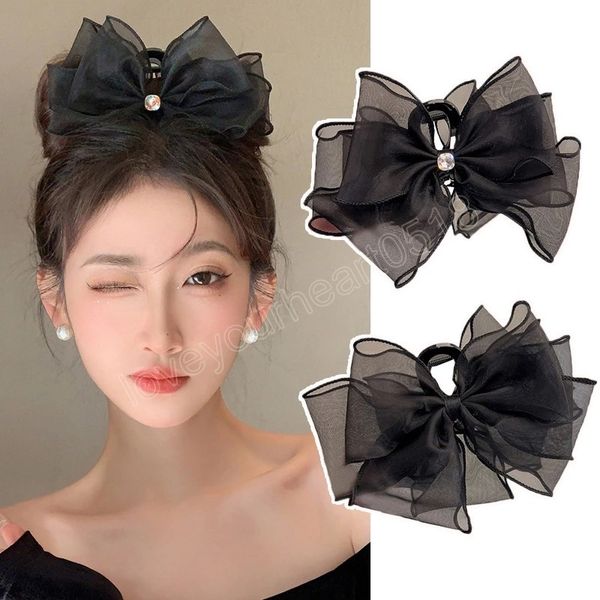 elegant black multi layers gauze bowknot hair claws clips women oversized bows hair clip rhinestone bows hair accessories, Golden;silver
elegant black multi layers gauze bowknot hair claws clips women oversized bows hair clip rhinestone bows hair accessories, Golden;silver