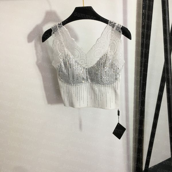 women lace camis shiny rhinestone vest night club knits summer breathable tanks top, White
women lace camis shiny rhinestone vest night club knits summer breathable tanks top, White