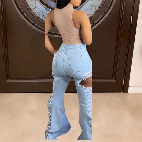 jeans sheath women jeans african mid waist ripped elastic full length denim flare pants female fashion casual trousers autumn 2021, Blue
jeans sheath women jeans african mid waist ripped elastic full length denim flare pants female fashion casual trousers autumn 2021, Blue