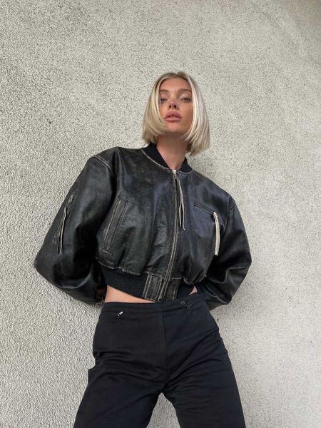 women's jackets rr2386 high street pu leather cropped jackets womens fashion short bomber jacket ladies long sleeve zip closure coats j, Black;brown
women's jackets rr2386 high street pu leather cropped jackets womens fashion short bomber jacket ladies long sleeve zip closure coats j, Black;brown