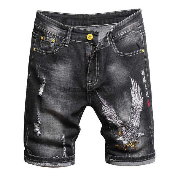 men's shorts summer fashion men's denim shorts chinese style embroidery classic black stretch slim casual short jeans trend street, White;black
men's shorts summer fashion men's denim shorts chinese style embroidery classic black stretch slim casual short jeans trend street, White;black