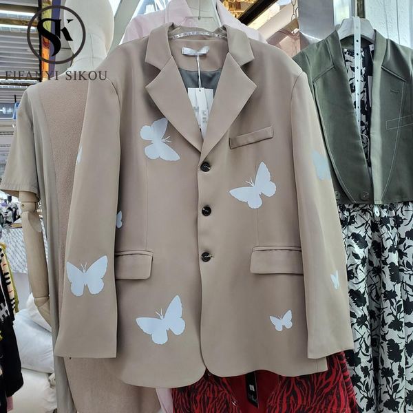 pants khaki blazer jacket women streetwear fashion reflective butterfly print suit jacket single breasted lady casual blazers coat, White
pants khaki blazer jacket women streetwear fashion reflective butterfly print suit jacket single breasted lady casual blazers coat, White
