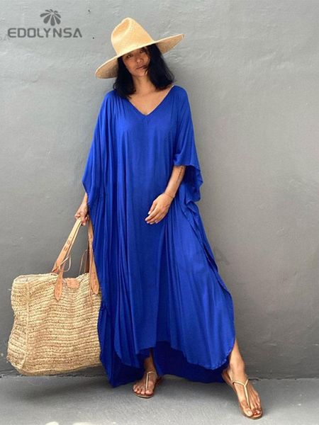 dresses 2022 solid plus size long kaftan casual vneck robe summer batwing sleeve woman clothing side split beachwear maxi dress q1384, Black;gray
dresses 2022 solid plus size long kaftan casual vneck robe summer batwing sleeve woman clothing side split beachwear maxi dress q1384, Black;gray
