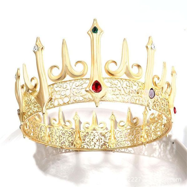 ts-0319-a magnificent men's metal crown green ruby round queen hair ornament crown personalized universal prince crown unisex, Silver
ts-0319-a magnificent men's metal crown green ruby round queen hair ornament crown personalized universal prince crown unisex, Silver
