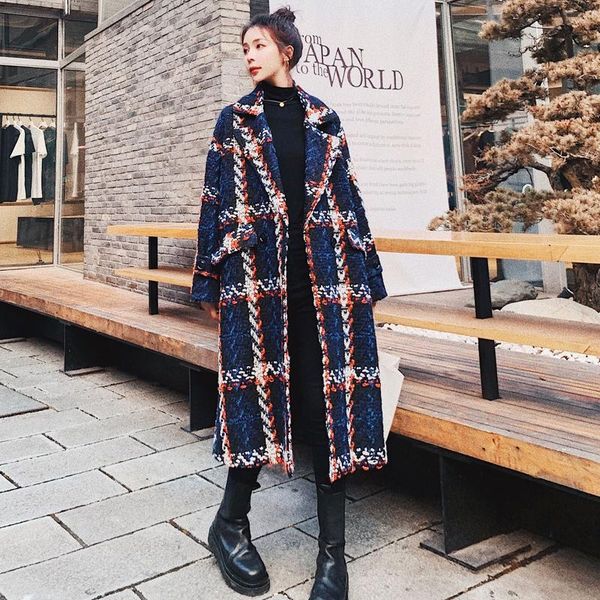 fur plaid woolen overcoat women clothing midlength 2022 winter new loose jacket thick warm tweed outwear lady longsleeved coat, Black
fur plaid woolen overcoat women clothing midlength 2022 winter new loose jacket thick warm tweed outwear lady longsleeved coat, Black