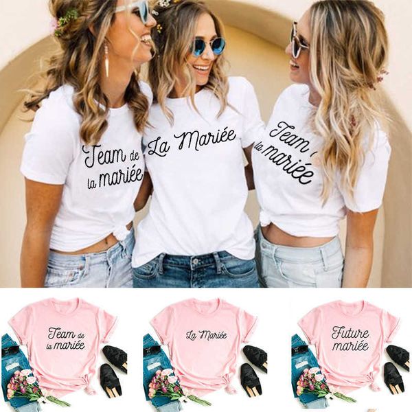 la mariee french print team bride femme wedding t-shirt bachelorette party t shirt bridesmaid harajuku clothes aesthetic tee top, White
la mariee french print team bride femme wedding t-shirt bachelorette party t shirt bridesmaid harajuku clothes aesthetic tee top, White