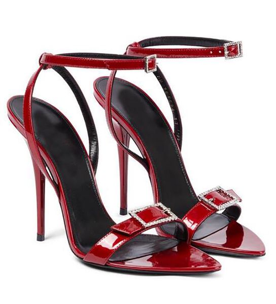 women's buckled stiletto sandals popular scolto mm patent leather open simple fashion genuine leather slingbacks rhinestones box siz, Black
women's buckled stiletto sandals popular scolto mm patent leather open simple fashion genuine leather slingbacks rhinestones box siz, Black