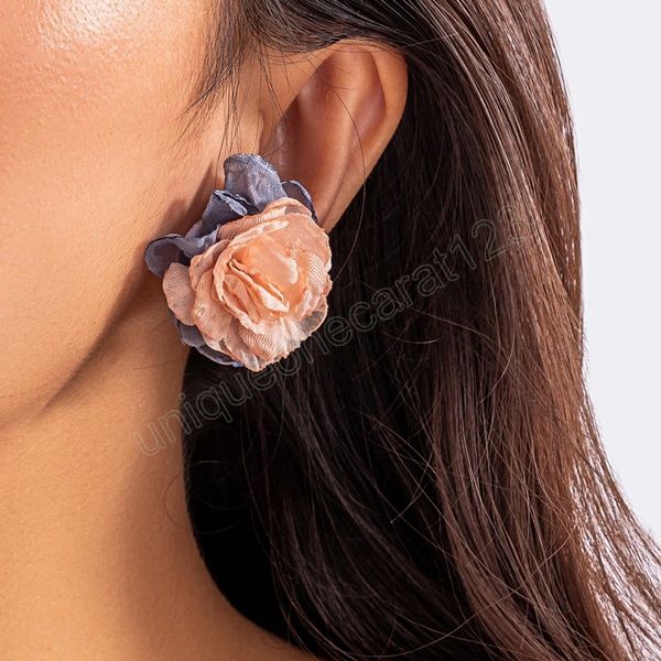 big fluffy fabric flower stud earrings for women trendy elegant summer wedding earrings fashion jewelry accessories female, Golden;silver
big fluffy fabric flower stud earrings for women trendy elegant summer wedding earrings fashion jewelry accessories female, Golden;silver