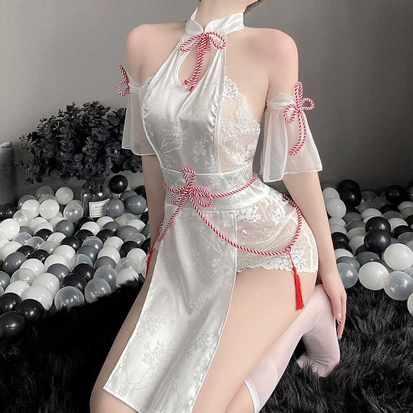 set mini cheongsam hollow out lingerie teddy nightgown chinese dress backless lace see through high split 230426, Red;black
set mini cheongsam hollow out lingerie teddy nightgown chinese dress backless lace see through high split 230426, Red;black