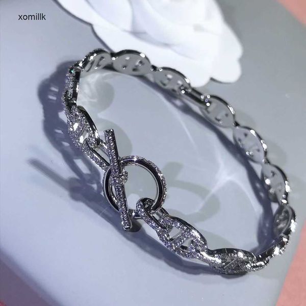 hermm gift bracelets pig nose light and luxurious small number of sterling silver full diamond women s high end exquisite design versatile t, Black
hermm gift bracelets pig nose light and luxurious small number of sterling silver full diamond women s high end exquisite design versatile t, Black