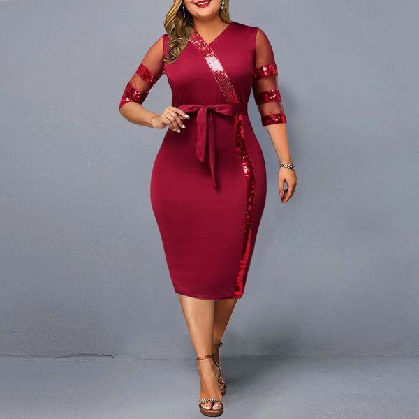 dresses plus size dress for new year lace long sleeve mesh big size tunic pencil patchwork party dresses elegance women's clothing, Black
dresses plus size dress for new year lace long sleeve mesh big size tunic pencil patchwork party dresses elegance women's clothing, Black