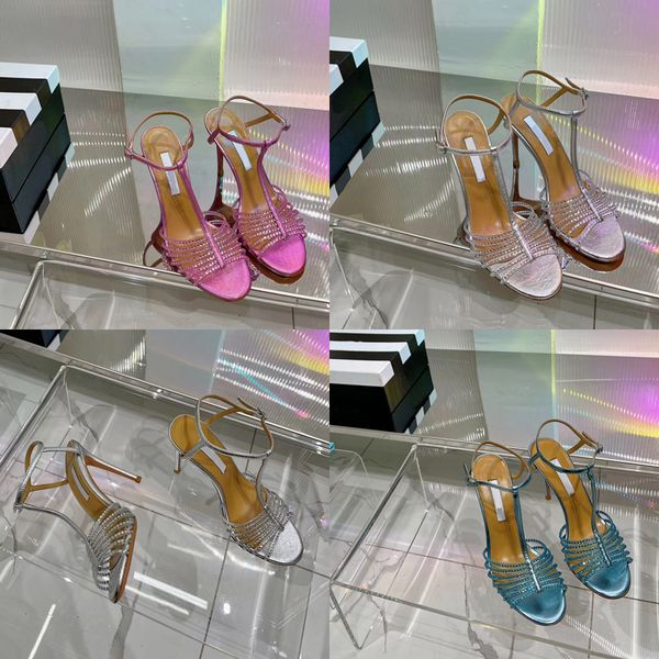 2023designer pure color round head high heel sandals womens luxury 100% leather silver/pink/blue open toe crystal sandal lady fashion strapp, Black
2023designer pure color round head high heel sandals womens luxury 100% leather silver/pink/blue open toe crystal sandal lady fashion strapp, Black
