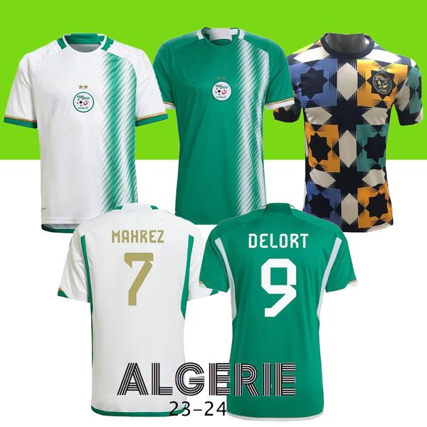 Image of 2023 Algeria Algerie Mens Soccer Jerseys Mahrez Feghouli Slimani Atal 22 23 24 Home Kids Football Kits Training Wear Football Shirts