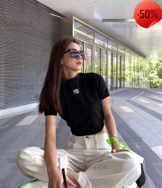women's t-shirt aw wang 23ss spring summer new letter short sleeve ins fashion fit knitted shirt t230323, White
women's t-shirt aw wang 23ss spring summer new letter short sleeve ins fashion fit knitted shirt t230323, White