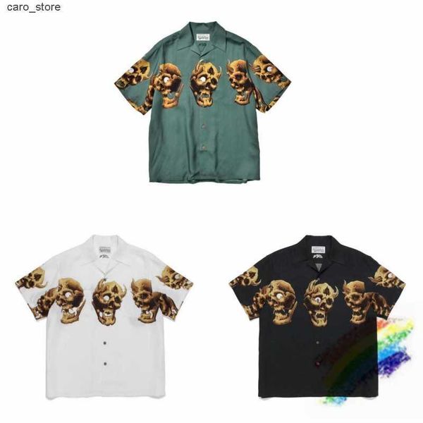 men's casual shirts skull print wacko maria shirt men women hawaiian shirts tee j230502, White;black
men's casual shirts skull print wacko maria shirt men women hawaiian shirts tee j230502, White;black