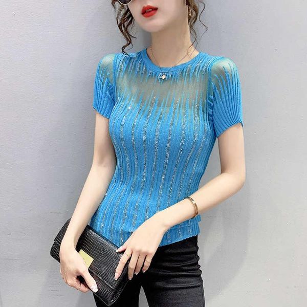 t-shirt #5986 summer shinny stretch knitted t shirt women oneck thin slim hollow out short sleeve t shirt for women tee shirt tide, White
t-shirt #5986 summer shinny stretch knitted t shirt women oneck thin slim hollow out short sleeve t shirt for women tee shirt tide, White