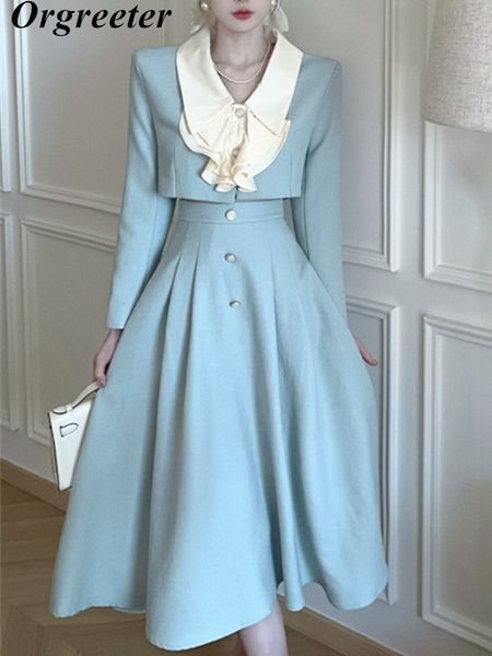two piece dress retro hepburn style suit long skirt two piece set women elegant v-neck ruffles jacket long skirt sets korean ol 2pcs outfits, White
two piece dress retro hepburn style suit long skirt two piece set women elegant v-neck ruffles jacket long skirt sets korean ol 2pcs outfits, White