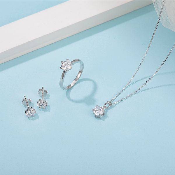 wedding jewelry sets necklace earrings bridal engagemen set for lady fashion earring designer multiple optional moissanite classic six claws, Black
wedding jewelry sets necklace earrings bridal engagemen set for lady fashion earring designer multiple optional moissanite classic six claws, Black