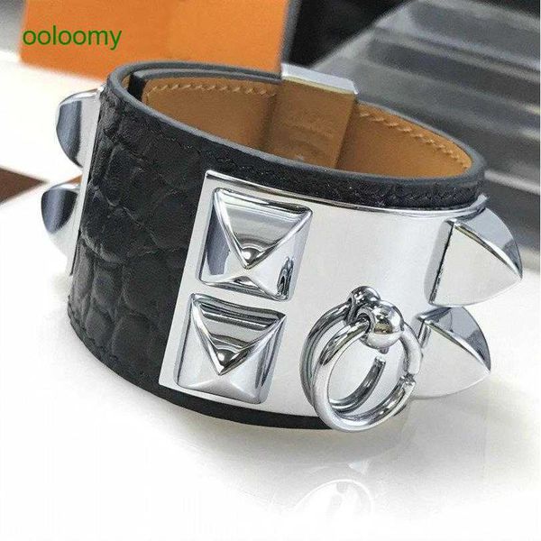 hemres designer bracelet cowhide crocodile pattern h family bracelet punk style genuine leather women's ornament ifqr, Black
hemres designer bracelet cowhide crocodile pattern h family bracelet punk style genuine leather women's ornament ifqr, Black