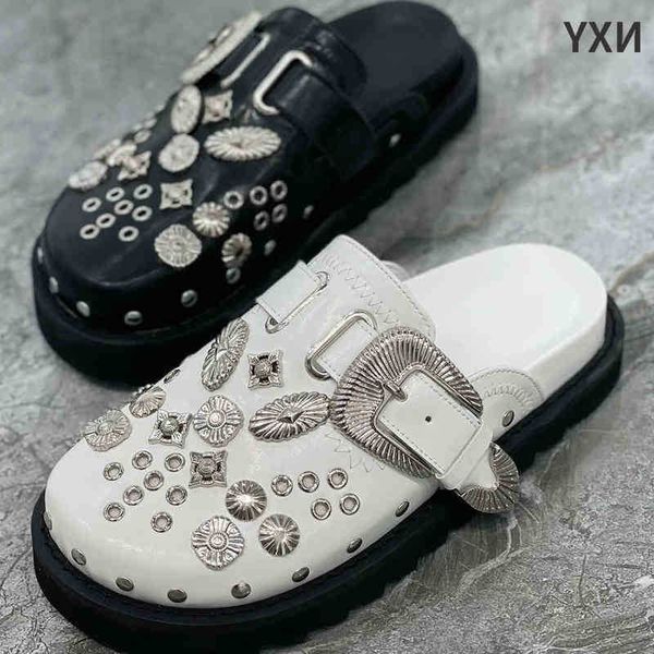 sandals summer black flip flops for women slippers platform rivets punk rock leather mules creative metal fittings casual party woman shoes
sandals summer black flip flops for women slippers platform rivets punk rock leather mules creative metal fittings casual party woman shoes