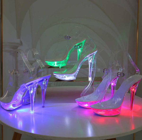 slippers light up glowing shoes woman luminous clear sandal platform led 13cm high heel transparent stripper heels 221203, Black
slippers light up glowing shoes woman luminous clear sandal platform led 13cm high heel transparent stripper heels 221203, Black