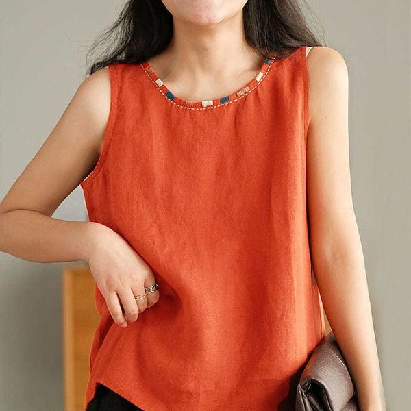 tanks new arrival 2022 summer arts style women sleeveless loose tank embroidery oneck cotton linen casual solid tank v912, Black;white
tanks new arrival 2022 summer arts style women sleeveless loose tank embroidery oneck cotton linen casual solid tank v912, Black;white