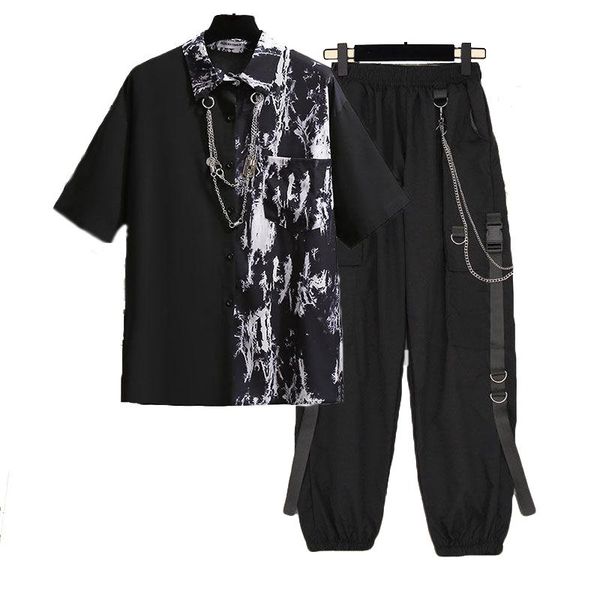 pants 2022 spring autumn harajuku bf loose chain t shirt+cargo pants tiedye shortsleeved shirt+highwaist twopiece cargo pants, White
pants 2022 spring autumn harajuku bf loose chain t shirt+cargo pants tiedye shortsleeved shirt+highwaist twopiece cargo pants, White