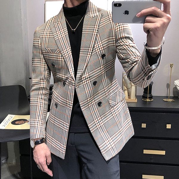 men's suits blazers men's tuxedos arrival plaid casual double breasted slim fit blazer mens suit only jacket 230503, White;black
men's suits blazers men's tuxedos arrival plaid casual double breasted slim fit blazer mens suit only jacket 230503, White;black