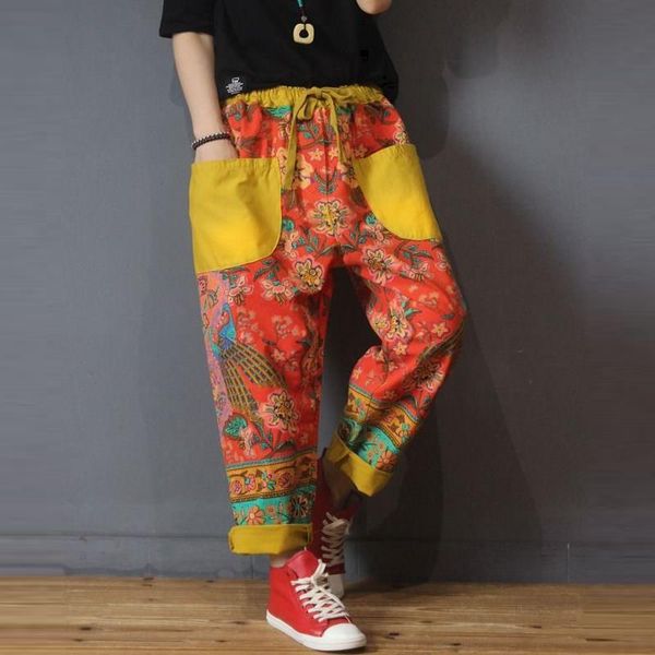 jeans 2022 spring autumn new arts style women elastic waist cotton denim harem pants double pocket vintage print loose jeans c251, Blue
jeans 2022 spring autumn new arts style women elastic waist cotton denim harem pants double pocket vintage print loose jeans c251, Blue
