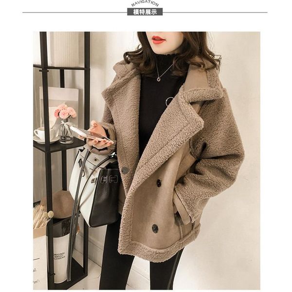 fur women's fashion new style large lapel fur in one suede coat lamb's wool motorcycle suit temperament comfortable outerwear wint, Black
fur women's fashion new style large lapel fur in one suede coat lamb's wool motorcycle suit temperament comfortable outerwear wint, Black