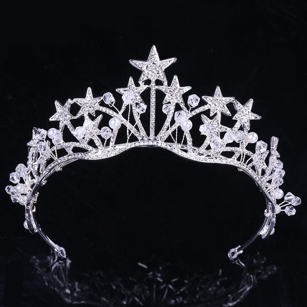 new bride headwear hair accessories exquisite five star diamond beaded bride handmade crown show party dress headwear ts-0105, Silver
new bride headwear hair accessories exquisite five star diamond beaded bride handmade crown show party dress headwear ts-0105, Silver