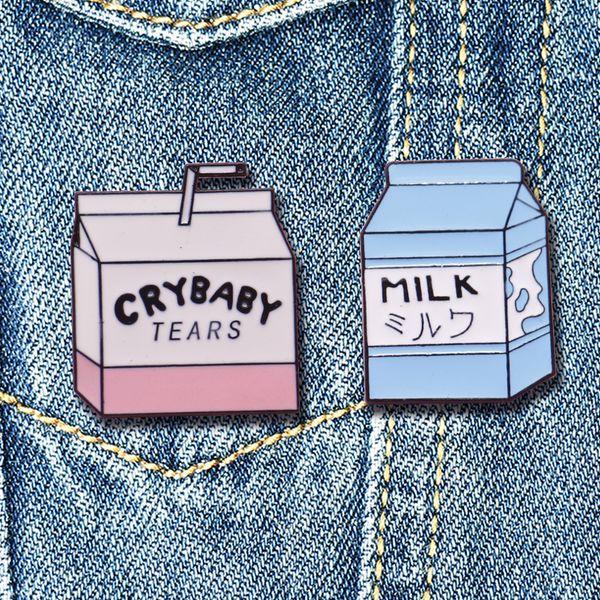 paper box milk pin emblem female clothing bag accessories cry baby tears brooch badge, Blue
paper box milk pin emblem female clothing bag accessories cry baby tears brooch badge, Blue
