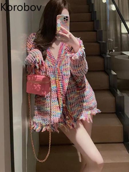 sweaters korobov sweet age reduction lazy knitted cardigan women korean fashion gentle tassel sweater vintage clothes sueters de mujer, White;black
sweaters korobov sweet age reduction lazy knitted cardigan women korean fashion gentle tassel sweater vintage clothes sueters de mujer, White;black