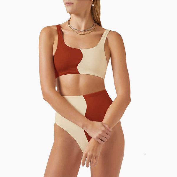 2023 new color contrast design sense high mid waist split bikini suit swimsuit support customization, Black
2023 new color contrast design sense high mid waist split bikini suit swimsuit support customization, Black