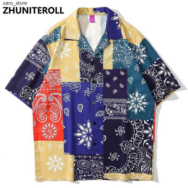 men's casual shirts patchwork paisley print hawaiian beach shirts hip hop button shirt mens fashion short sleeve teachwear holiday part, White;black
men's casual shirts patchwork paisley print hawaiian beach shirts hip hop button shirt mens fashion short sleeve teachwear holiday part, White;black