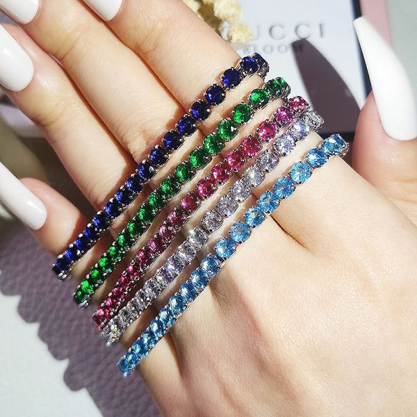hip hop tennis bracelet bracelet 4mm multicolor zircon rhinestone bracelet female full drill non fading fashion jewelry accessories, Black
hip hop tennis bracelet bracelet 4mm multicolor zircon rhinestone bracelet female full drill non fading fashion jewelry accessories, Black
