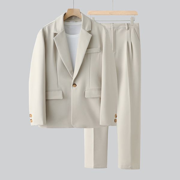 men's suits blazers beige suit men fashion society men dress suit korean loose casual blazer/pants two piece set mens office formal sui, White;black
men's suits blazers beige suit men fashion society men dress suit korean loose casual blazer/pants two piece set mens office formal sui, White;black