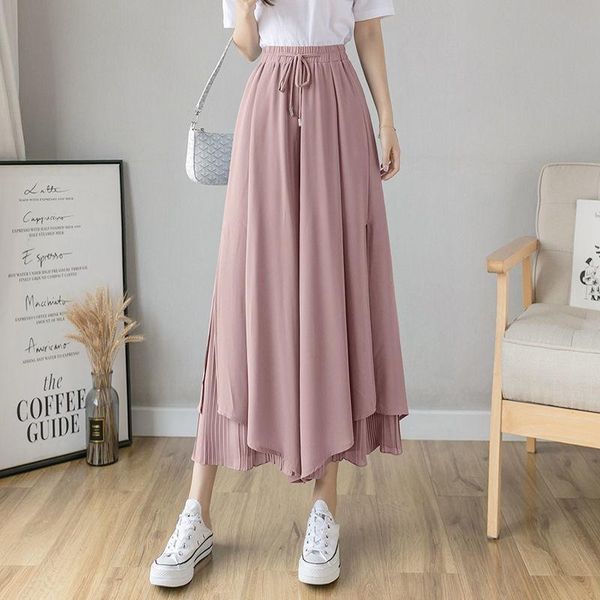 capris chiffon high waist wide leg pants women korean fashion casual elegant trousers comfortable spring summer new pleated skirt pants, Black;white
capris chiffon high waist wide leg pants women korean fashion casual elegant trousers comfortable spring summer new pleated skirt pants, Black;white