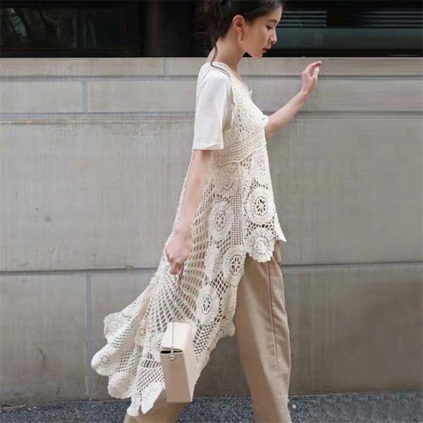 vests spring long lace pullover sleeveless vest women hollow out beach holiday wear waistcoat chaleco mujer, Black;white
vests spring long lace pullover sleeveless vest women hollow out beach holiday wear waistcoat chaleco mujer, Black;white